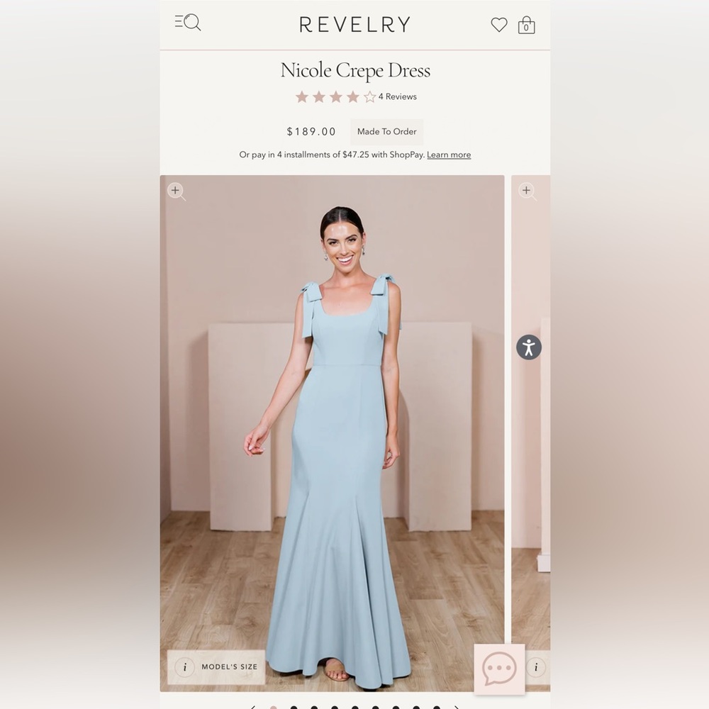 Revelry Nicole Dress in Light Blue Crepe